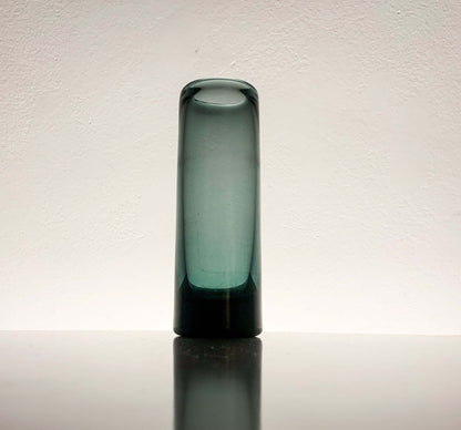 Holmegaard Per Lutken, Art glass grey vase Chimney, Denmark 1960s