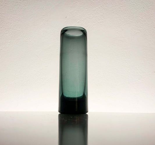 Holmegaard Per Lutken, Art glass grey vase Chimney, Denmark 1960s