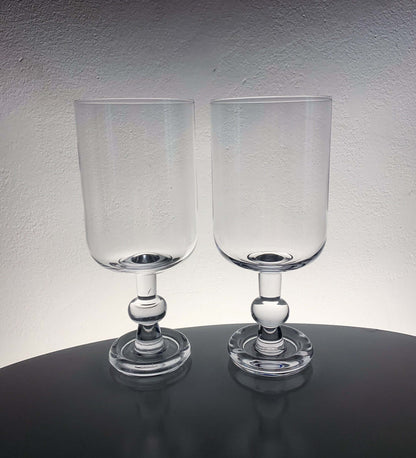 2 Large Crystal Goblets | Possible Holmegaard