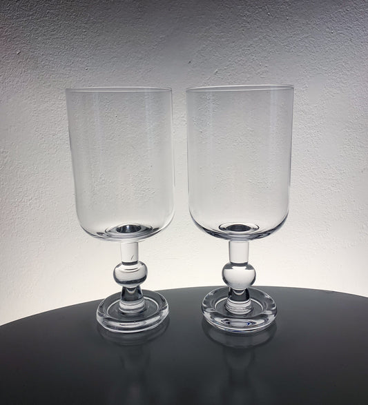 2 Large Crystal Goblets | Possible Holmegaard