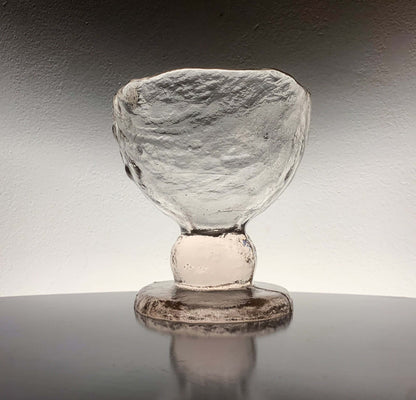 Brutalist Art Glass Vase | Candle Holder Kivi Series, Finland, 1980s