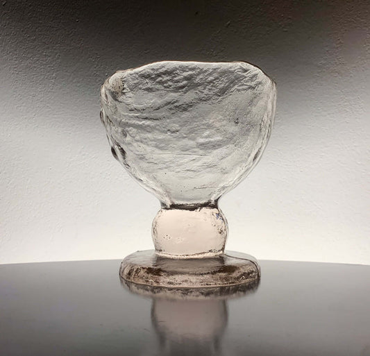 Brutalist Art Glass Vase | Candle Holder Kivi Series, Finland, 1980s
