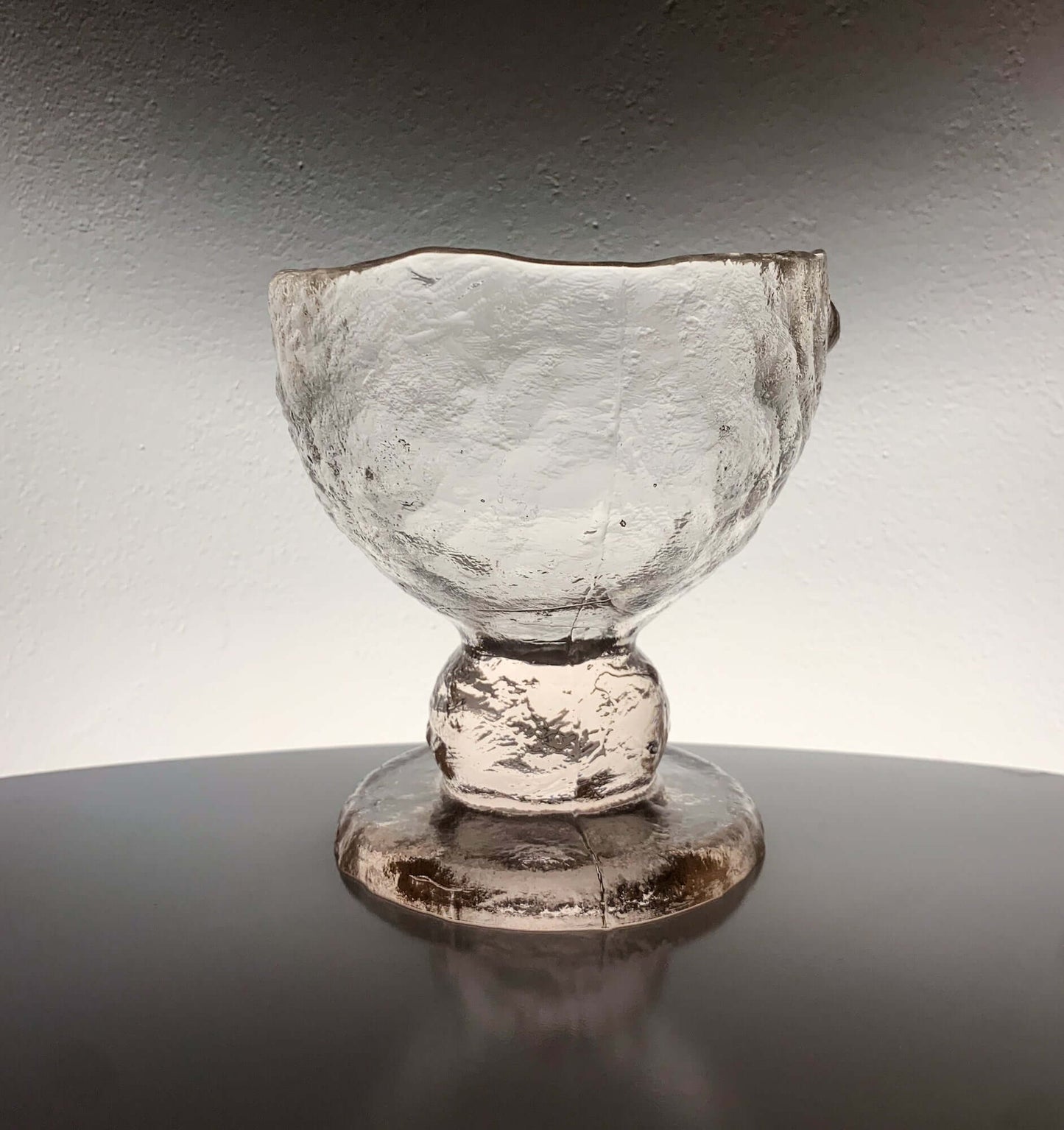 Brutalist Art Glass Vase | Candle Holder Kivi Series, Finland, 1980s