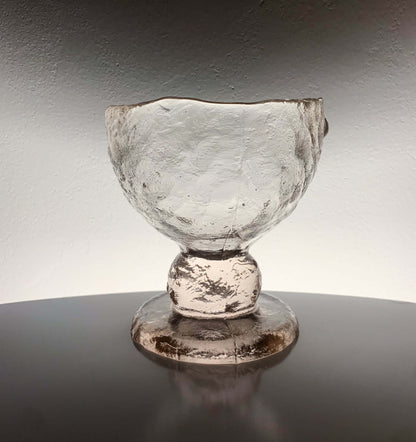 Brutalist Art Glass Vase | Candle Holder Kivi Series, Finland, 1980s