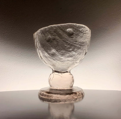 Brutalist Art Glass Vase | Candle Holder Kivi Series, Finland, 1980s