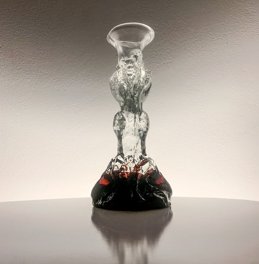 Art Glass Candle Holder & Figurine, 20 cm, Humppila Finland
