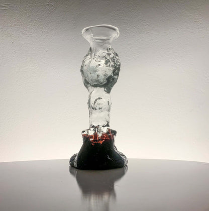 Art Glass Candle Holder & Figurine, 20 cm, Humppila Finland