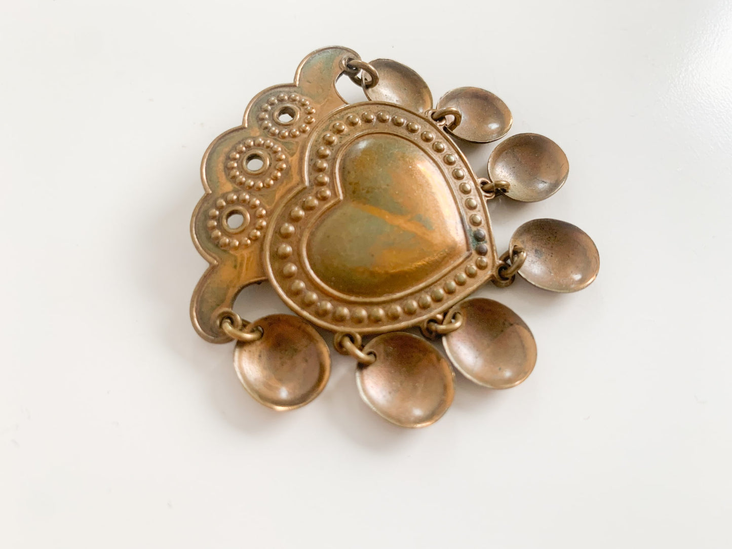 Vintage bronze jewelry Salted Heart Kalevala Koru