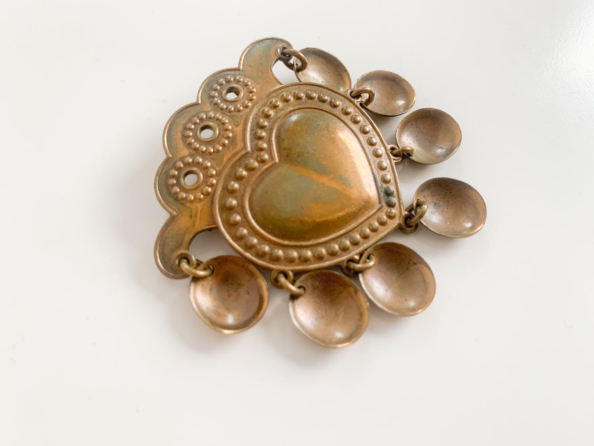 Vintage bronze jewelry Salted Heart Kalevala Koru