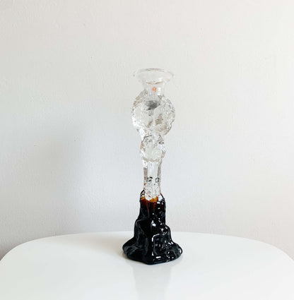 Figurine & candle holder, signed 26 cm| Humppila Finland 1980s