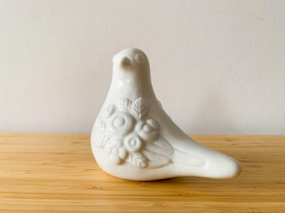 Pottery Ceramics Decor Flower Bird Statue