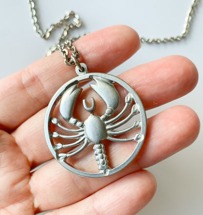 Jørgen Jensen Denmark | Pewter Cancer Pendant Necklace
