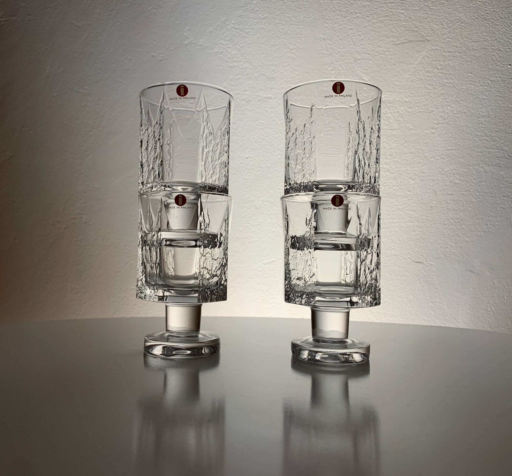 Iittala glassworks liquor glasses Designer tableware