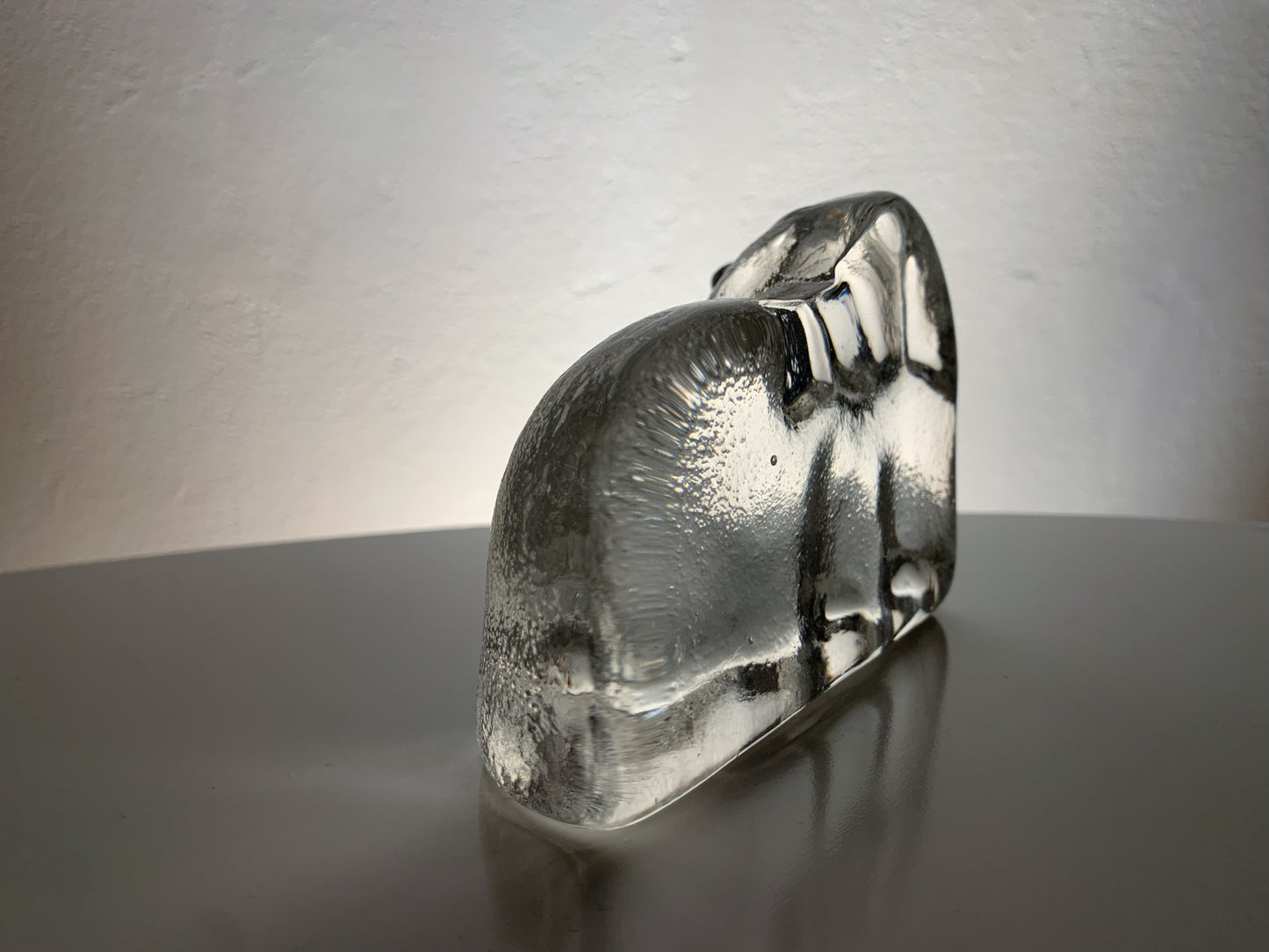 Dog art glass figurine, Muurla Finland
