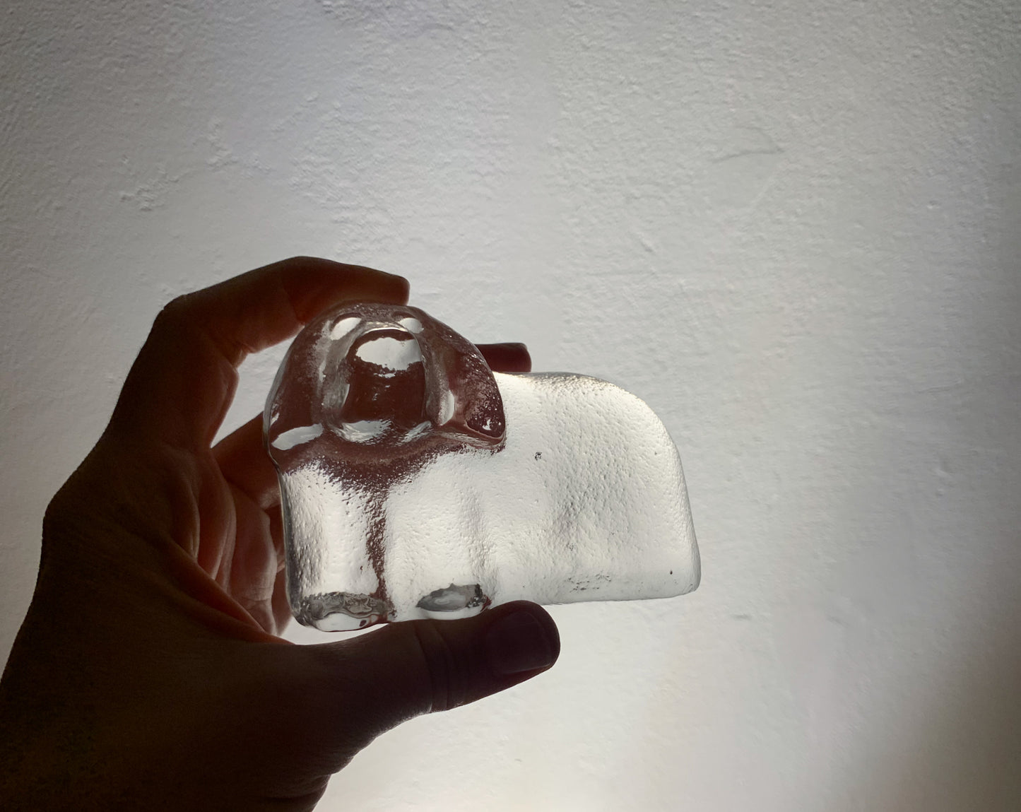 Dog art glass figurine, Muurla Finland