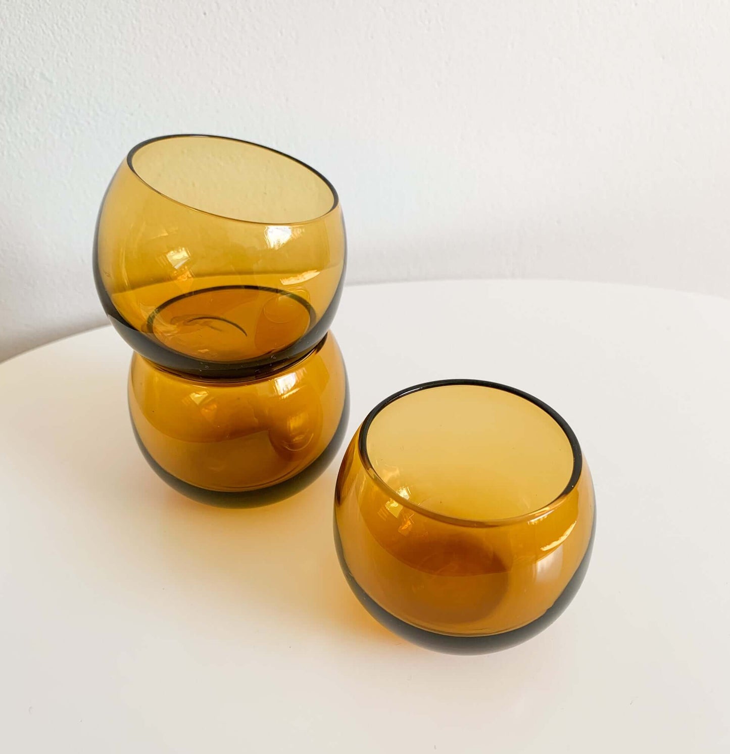 Humppila Talonpoika Amber Glasses by Pertti Santalahti | Set of 3