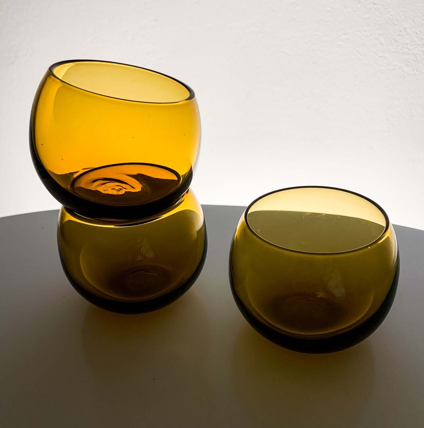 Humppila Talonpoika Amber Glasses by Pertti Santalahti | Set of 3