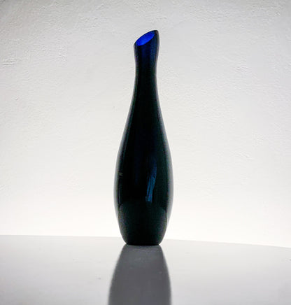 Vintage-Vase, dunkelblau, Design Eero Sallinen, Riihimäki Finnland, 1960er Jahre