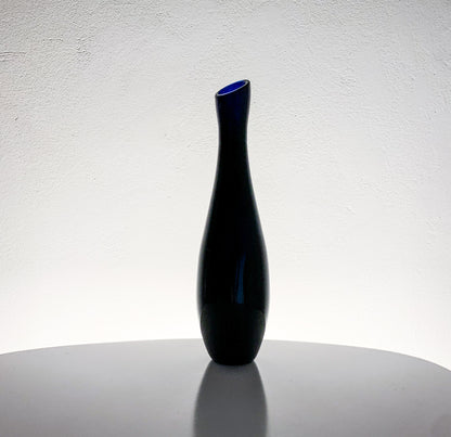 Vintage-Vase, dunkelblau, Design Eero Sallinen, Riihimäki Finnland, 1960er Jahre