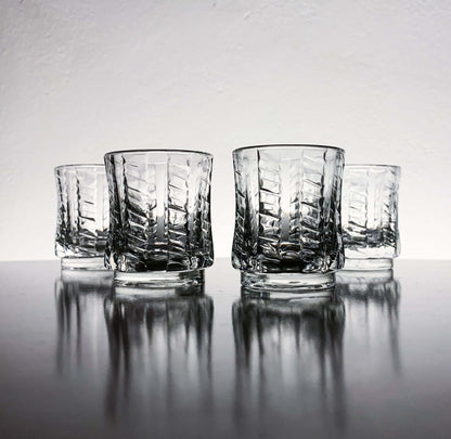 Eero Rislakki Katja | Set aus 4 Kristall-Schnapsgläsern, 1970er Jahre