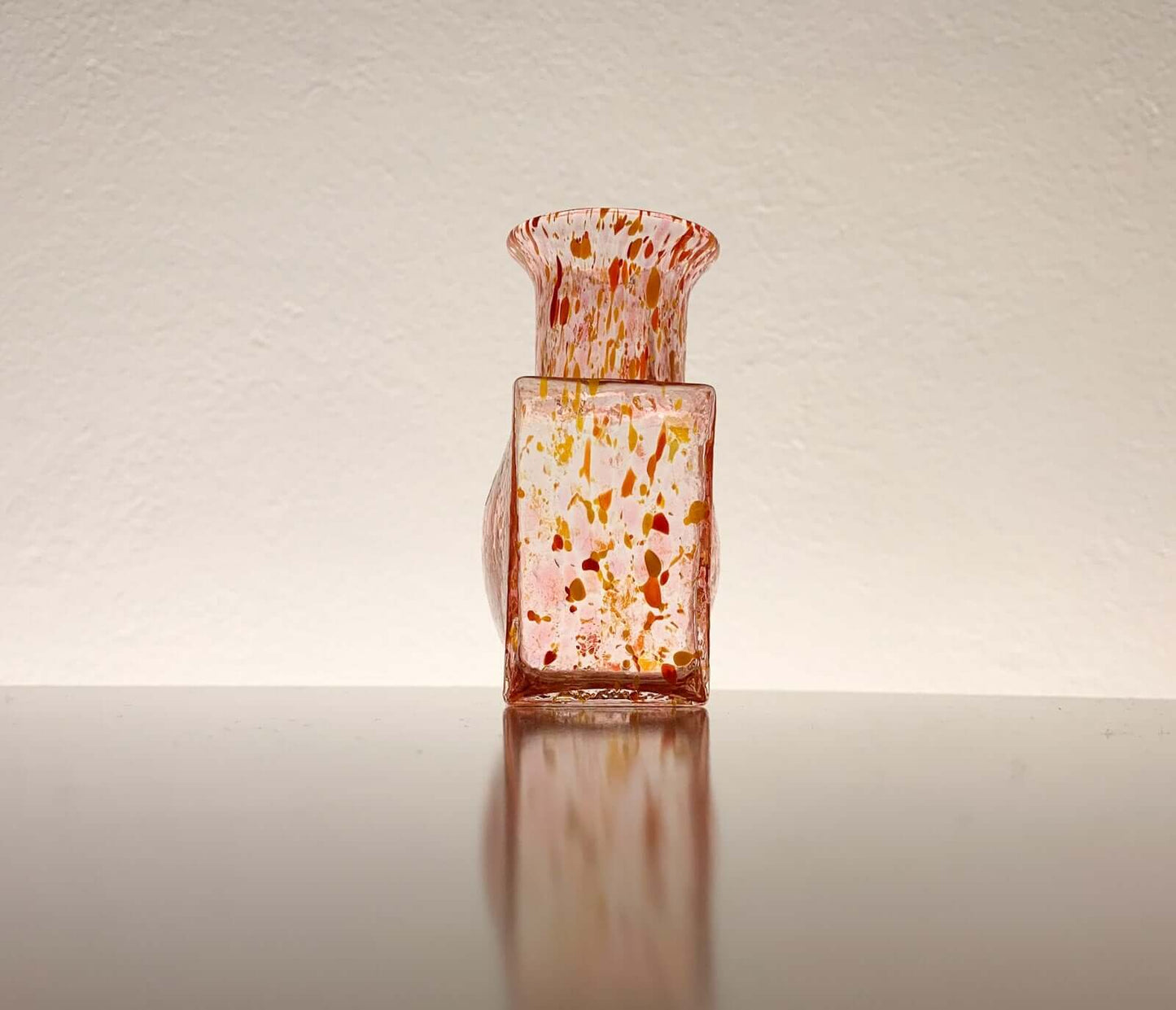 Art Glass Bottle Multicolor Glass by Pukeberg Sweden, 1980s