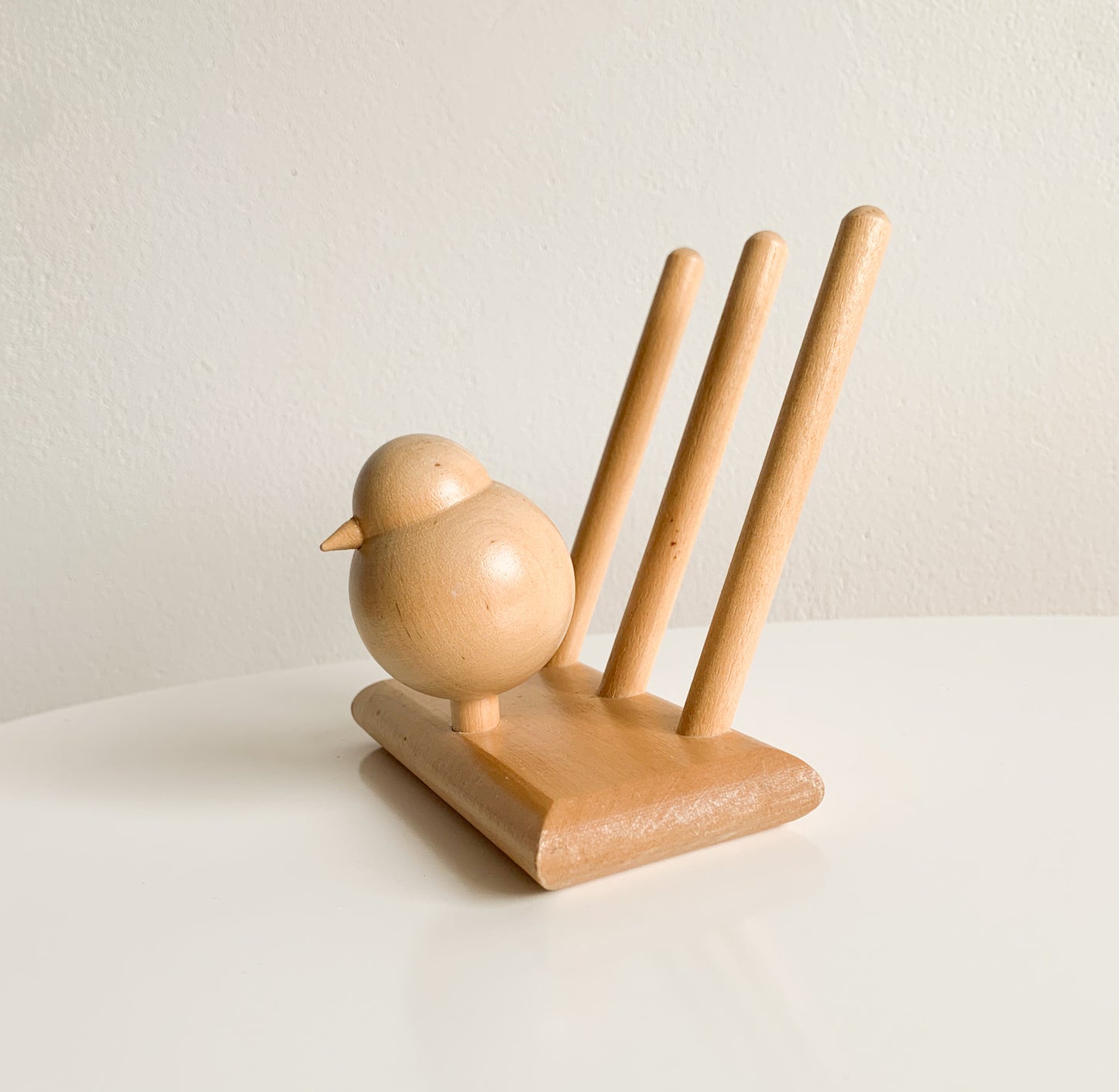 Aarikka Finland | Wooden Bird sculpture and napkin holder