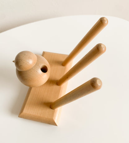 Aarikka Finland | Wooden Bird sculpture and napkin holder