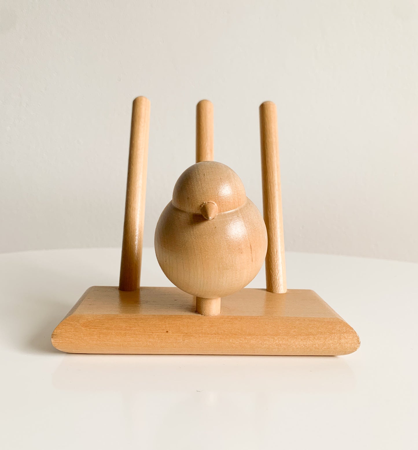 Aarikka Finland | Wooden Bird sculpture and napkin holder