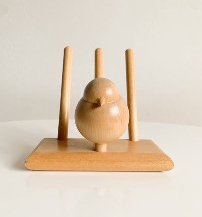 Aarikka Finland | Wooden Bird sculpture and napkin holder