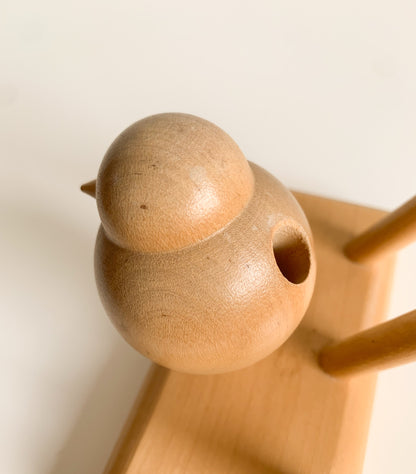 Aarikka Finland | Wooden Bird sculpture and napkin holder