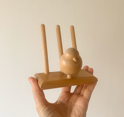 Aarikka Finland | Wooden Bird sculpture and napkin holder
