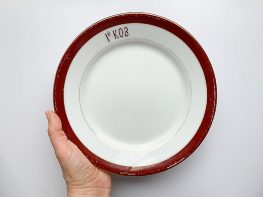 Imperial porcelain Regiment dish Kuznetsov, Russia 