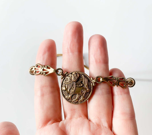 Kalevala Koru Aurinkoleijona Necklace, Bronze 42cm