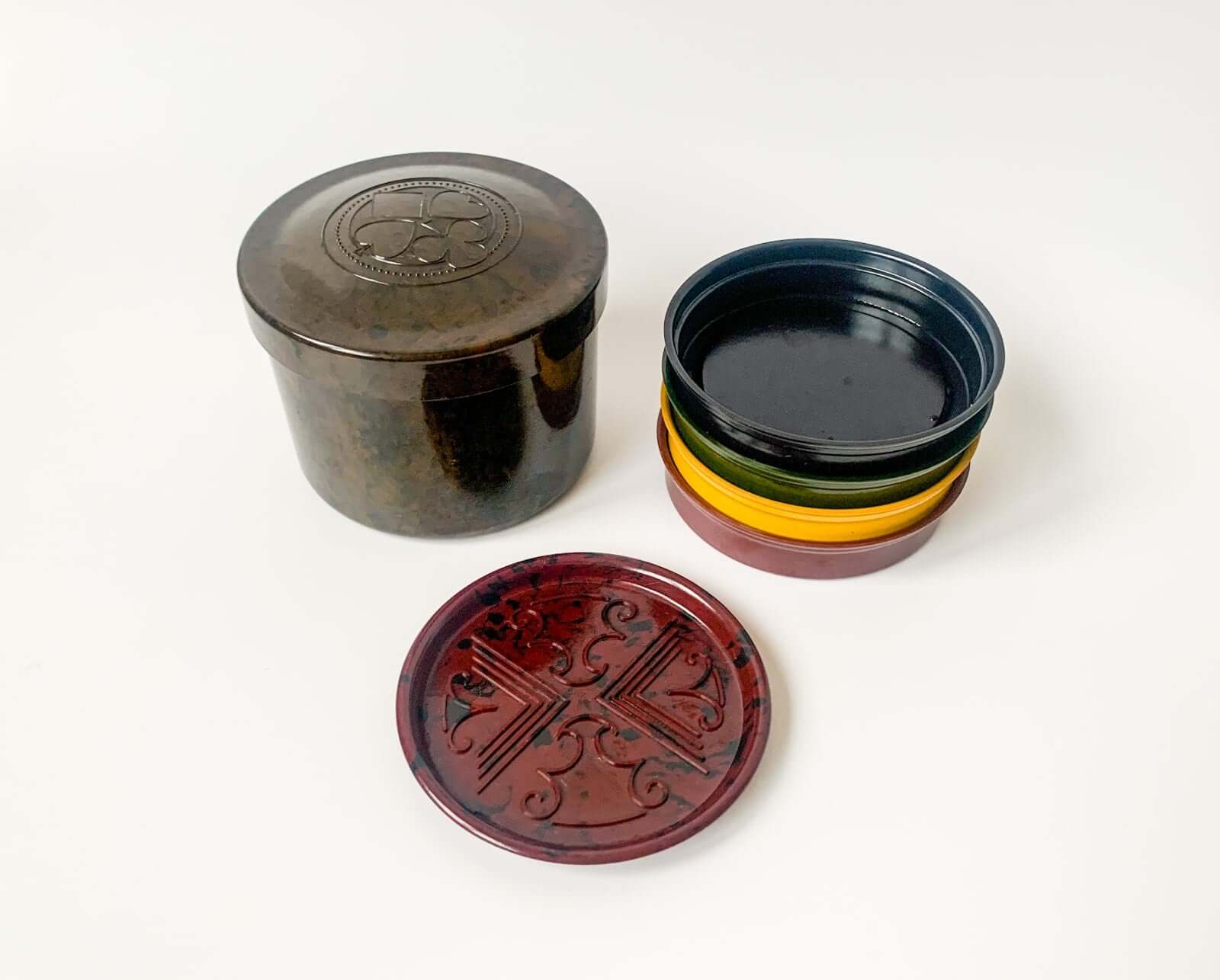 Marbled Card Table Set Coasters Ashtrays 