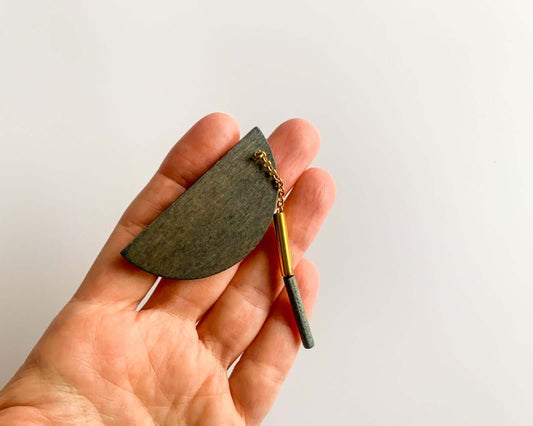 Wood Jewelry Pendulum Brooch Made in Finland