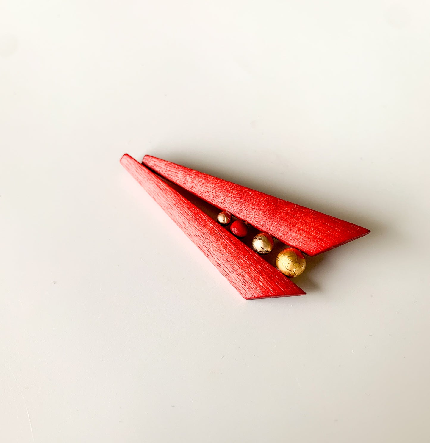 Aarikka Finland | Red Arrow Wooden Brooch