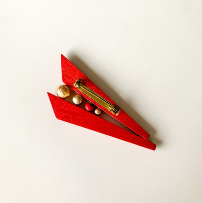 Aarikka Finland | Red Arrow Wooden Brooch