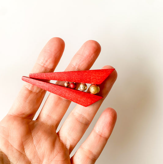 Aarikka Finland | Red Arrow Wooden Brooch