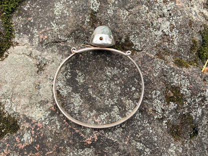 Midmod silver bracelet with jasper gemstone, designer Martti Viikinniemi, 1966 Finland