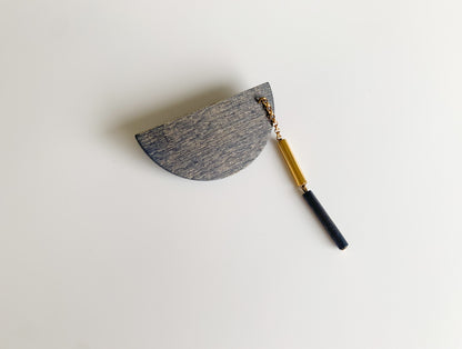 Wooden and metal brooch Pendulum by Aarikka Finland