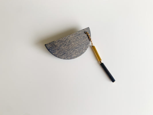 Wooden and metal brooch Pendulum by Aarikka Finland