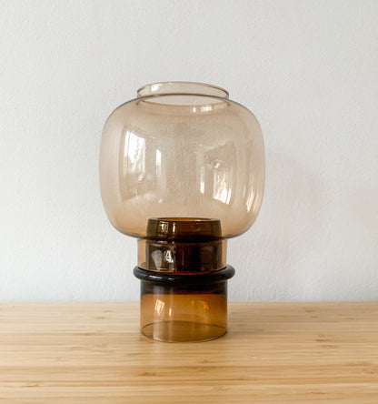 Heikki Orvola Nuutajärvi | Tuikku candle holder, smoky amber