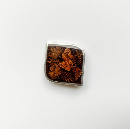 Finnish Silver & Enamel Pendant – Autumn Leaves