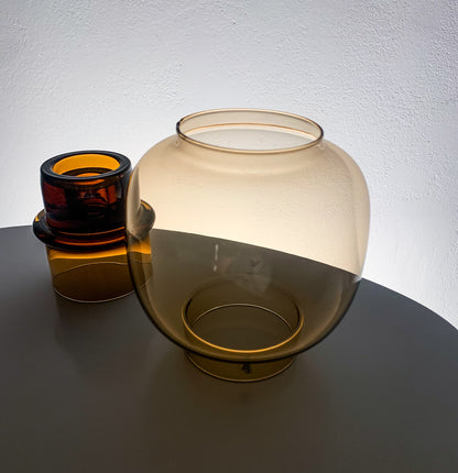 Heikki Orvola Nuutajärvi | Tuikku candle holder, smoky amber