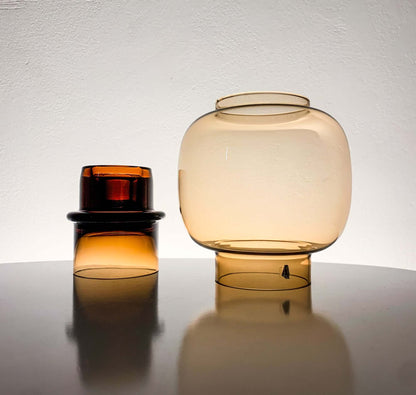 Heikki Orvola Nuutajärvi | Tuikku candle holder, smoky amber