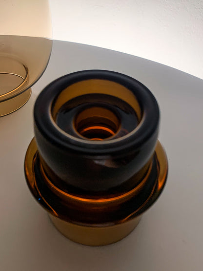 Heikki Orvola Nuutajärvi | Tuikku candle holder, smoky amber