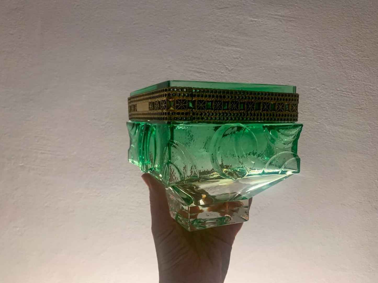 Brutalist Green Bowl Lunar Eclipse by Pentti Sarpaneva, Kumela Finland