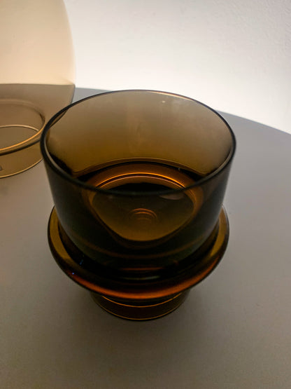 Heikki Orvola Nuutajärvi | Tuikku candle holder, smoky amber