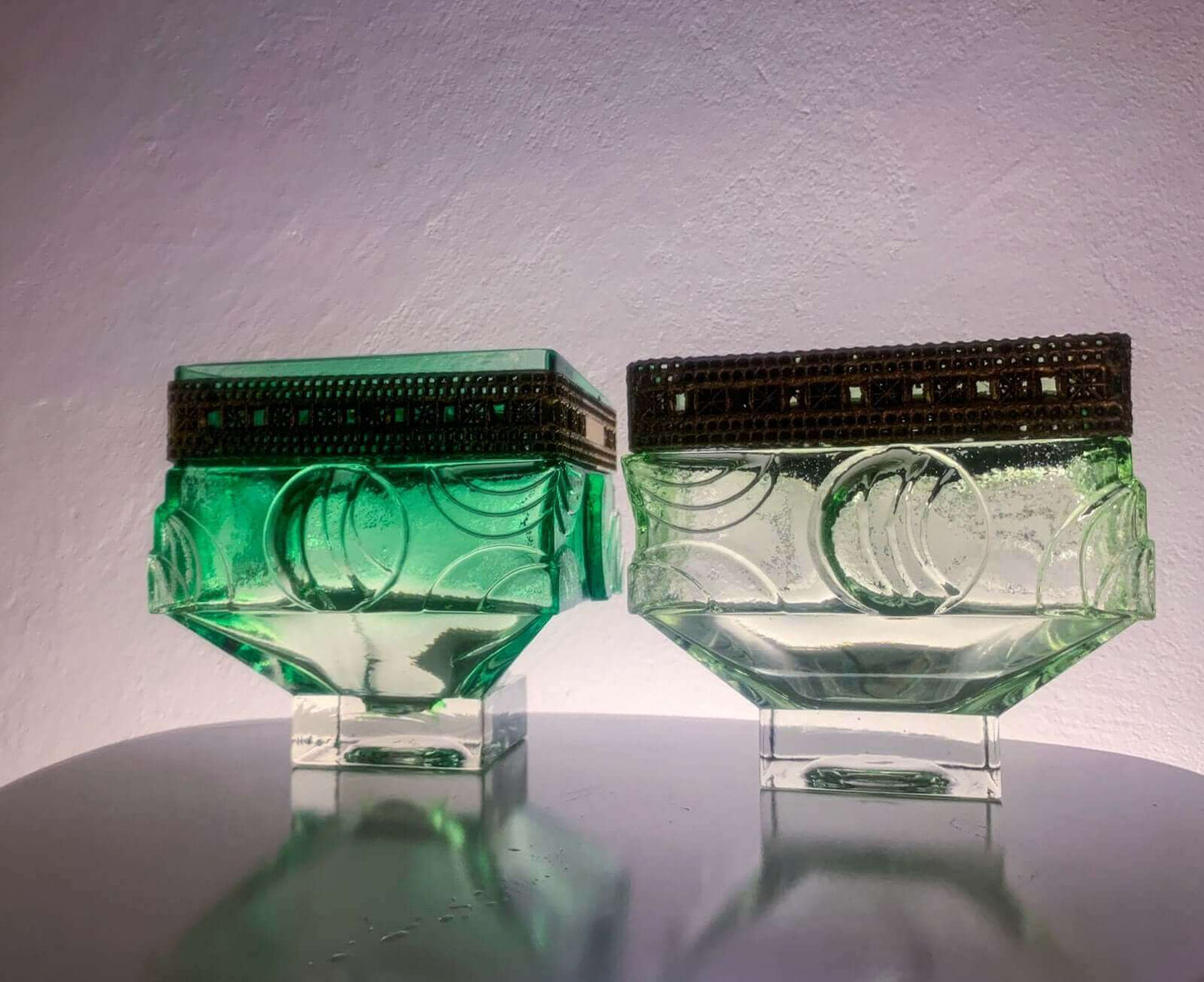 Brutalist Light Green Bowl Lunar Eclipse by Pentti Sarpaneva, Kumela Finland