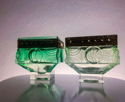 Brutalist Light Green Bowl Lunar Eclipse by Pentti Sarpaneva, Kumela Finland